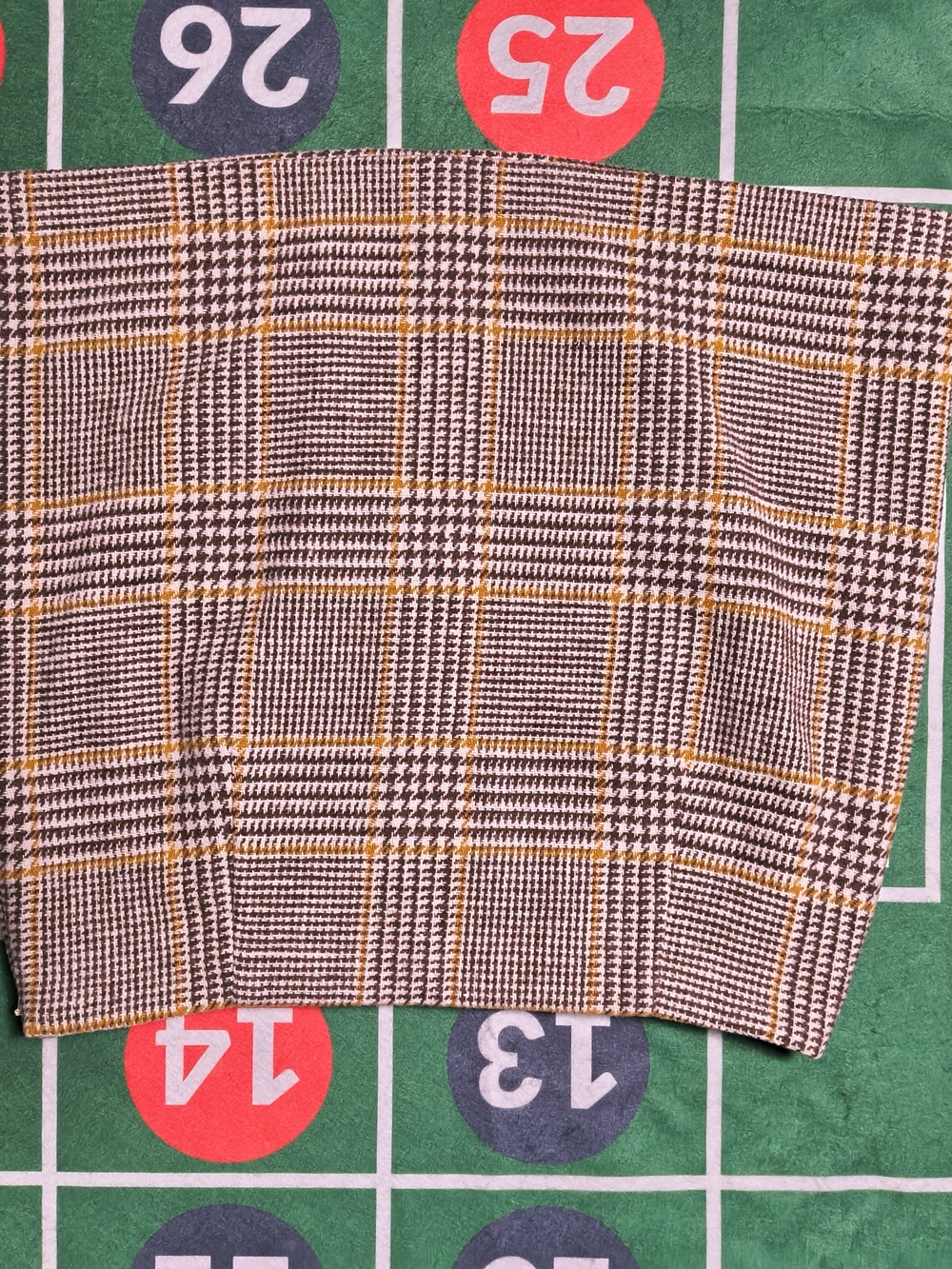 Forever 21 Yellow Brown Plaid Mini Skirt Women's M Side Zip Preppy Y2K